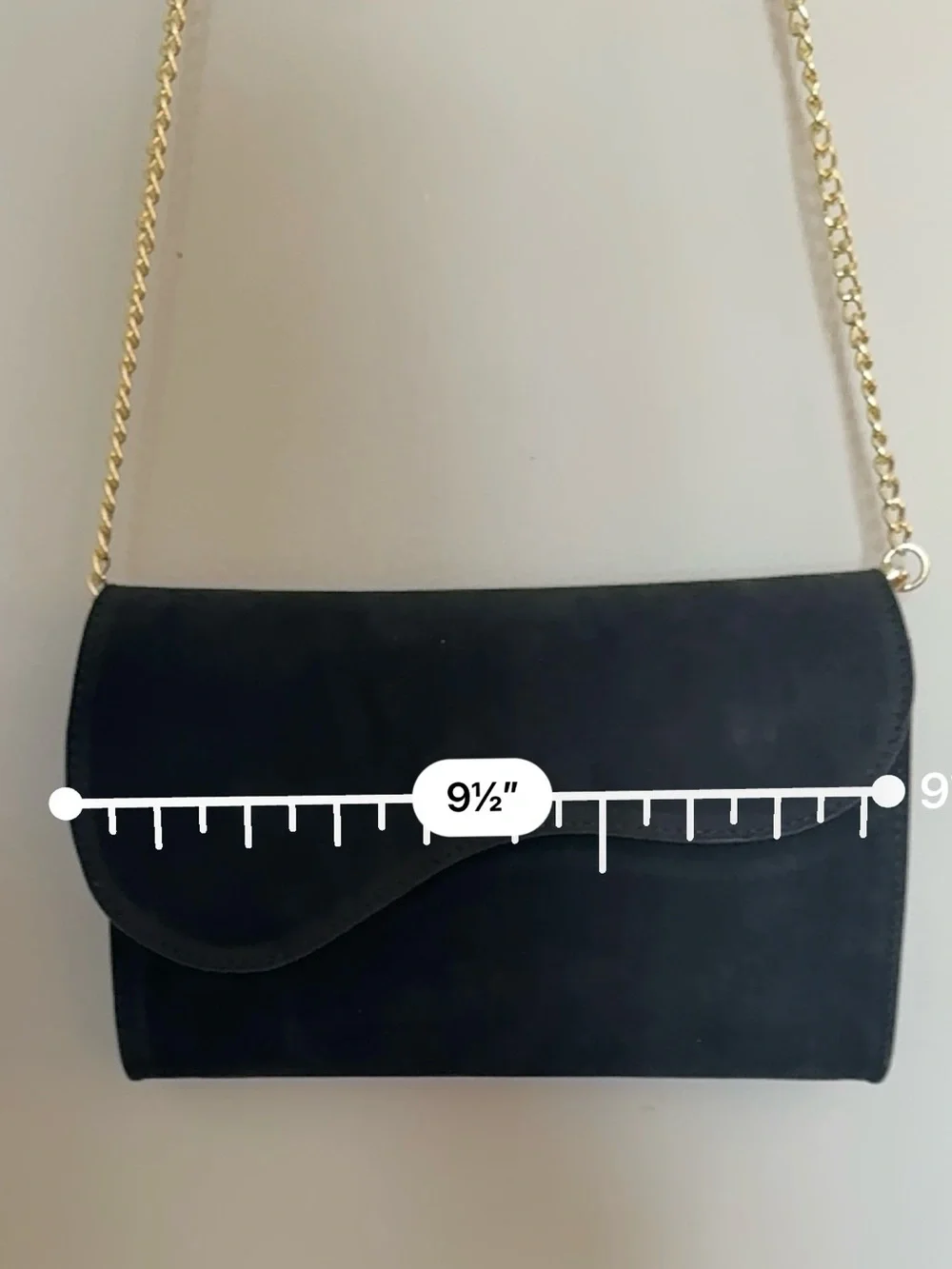 Persaman New York Dora Suede Clutch with Gold Chain - Never Used
